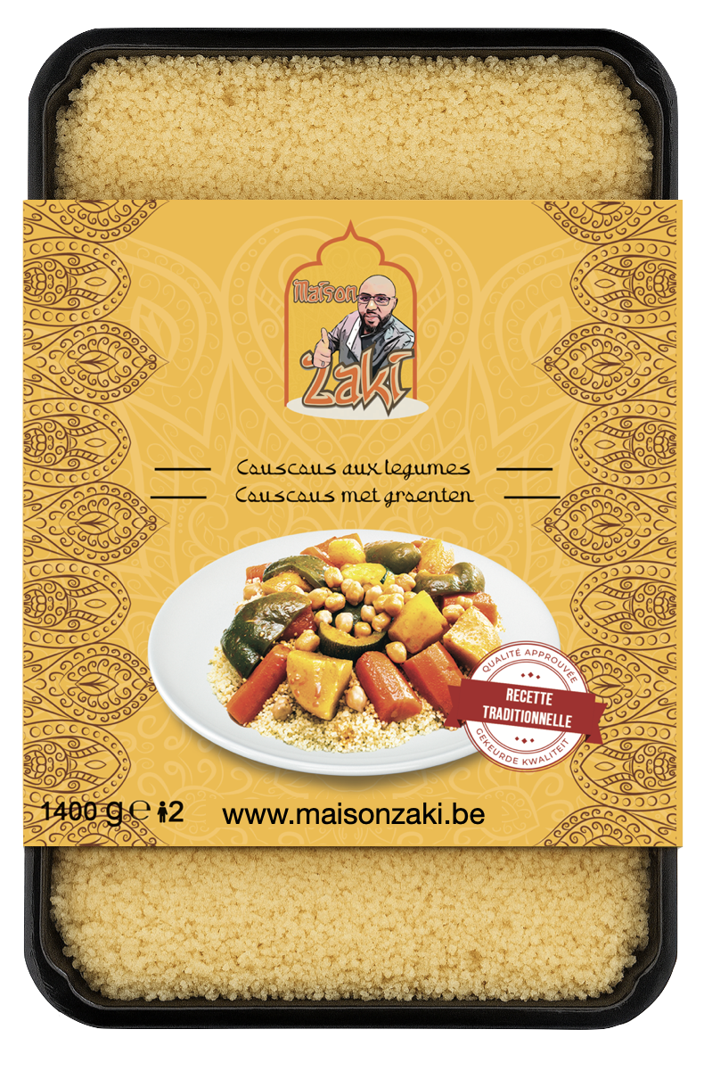 Couscous Légumes : carottes croquantes, courgettes fondantes et pois chiches.